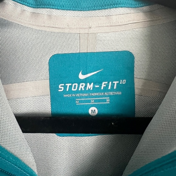 Nike Storm Fit Teal Full Zip Vented Reflective Athletic Fit Track Jacket Size M - Picture 11 of 13